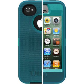 New Otterbox iPhone 4/4S Defender Series Black/Teal NEW w/RETAIL Box 