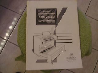 Rodgers Organ Model 520 and 530 Owners Manual (in English)