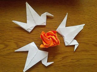 100 origami cranes 4x4 white paper