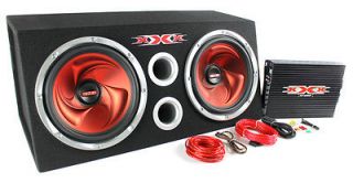NEW DUAL 12 1200W SUBWOOFER PACKAGE WITH AMPLIFIER AMP KIT SUB BOX 