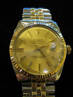 Rolex Oyster Perpetual DateJust Two Tone Stainless Steel & Gold Mens 