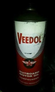   Veedol Outboard Motor Oil Can 1 quart Tidewater Oil Company U.S.A