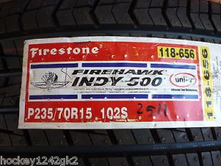 New 235 70 15 Firestone Firehawk Indy 500 White Letter Tires