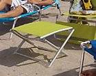 Folding Beach Lounger Chair Ottoman / Table Aluminum Frame Lime Green 