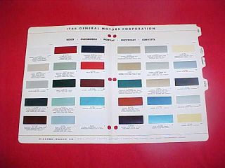chevrolet paint colors chart in Manuals & Literature