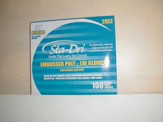 100 New Disposable Clear Poly EMBOSSED Gloves Medium LW