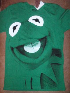 Mens Disney Muppets Kermit the Frog Face Green T Shirt New with Tags