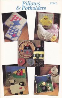 Crochet Pattern Pamphlet ~ PILLOWS & POTHOLDERS ~ Country Goose 