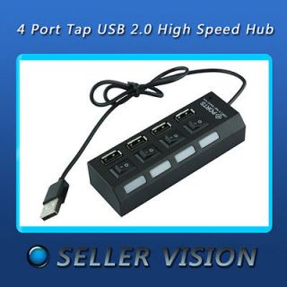   Laptop PC 4 Port Tap USB 2.0 High Speed Hub ON/OFF Sharing Switch