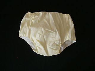 Z73 VTG Baby Girl Rubber Pants Diper Covers Bloomers NB 3M YELLOW