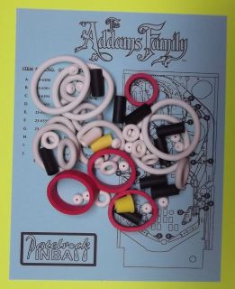 1991 Bally The Addams Family pinball rubber ring kit