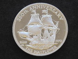   Anniversary Mayflower Sterling Silver Coin Medal Franklin Mint D1020
