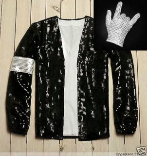 Michael Jackson Red Thriller Leather jacket Free Billie Jean GLOVE