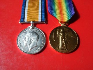 Medals WW1 Victory Medal & British War Medal Pair Copy