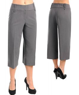 New NWT Gray Dress Stretch Capri Pants Womens Plus Size 16W 18W 20W 
