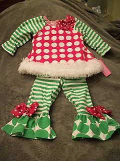 NEW LOTS OF SIZES PEACHES N CREAM 2 PIECE HOLIDAY OUTFIT RUFFLES 