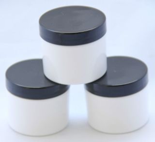 2oz WHITE DOUBLE WALL CONTAINER JAR AND BLACK STRAIGHT LIDS