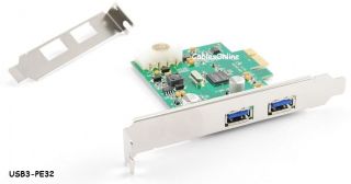 Port USB 3.0 PCI Express Card w/ Low profile & Regular Brackets 