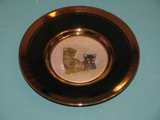 Decorative Cat Themed Chokin Plate Fine China from Japan