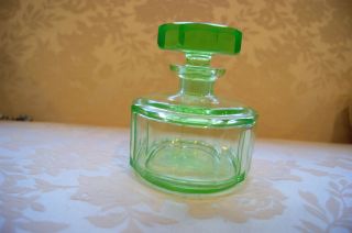   perfume bottle decanter green depression glowing glass rare perfume