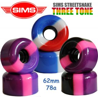 SIMS STREET SNAKE 3 Tone Roller Skate Wheels fit Bauer, Roces, SFR 