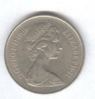 England Great Britain 10 New Pence coin dated 1969