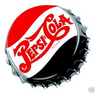   ~ Pepsi Cola 6 Bottle Cap Decal Restore Machine Cooler Soda Pop NOS