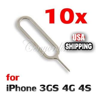 10x Sim Card Tray Removal Remover Eject Pin Key Tool For iPhone 4S 4G 