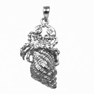 HERMIT CRAB W/SHELL charm .925 sterling silver #14 11