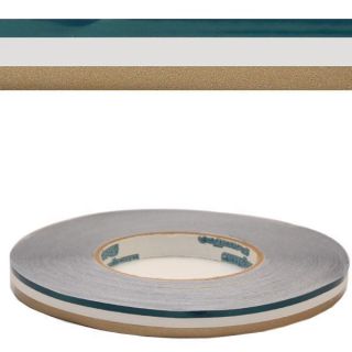   117515 02 1/2 INCH TEAL / WHITE / GOLD UPPER HULL PINSTRIPE TAPE