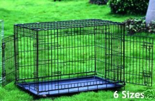 Small 24 Dog Crate Cat Cage Kennel Two Door w/Divider