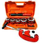 Pipe Threader Ratcheting Type 5 Dies Case & #2 Pipe Tubing Cutter Set 