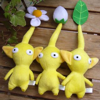 New 3PCS Nintendo Pikmin Plush Toy Yellow Leaf Bud Flower Lovely Gift 