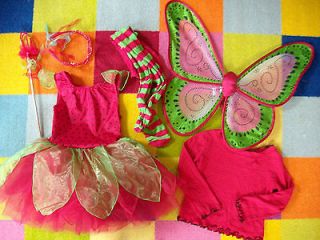Gymboree STRAWBERRY FAIRY BUTTERFLY Costume Dress Top Wings Wand Tiara 