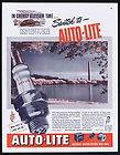 Alan Ladd Auto Lite Spark Plugs 1953 Black White Ad