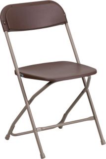 HERCULES Series 800 lb. Capacity Brown Plastic Folding Chair