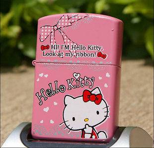 Hello Kitty oil Flip UP lighter & 1 pack Zippo 6 Flints USA seller 
