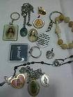 JESUS Jewelry Lot, saints, Mary, Dove, Footprints . keychains, pins 