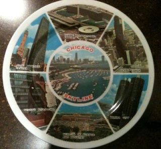 Old Chicago Skyline VINTAGE Plate   1970s   1980s    Tower 