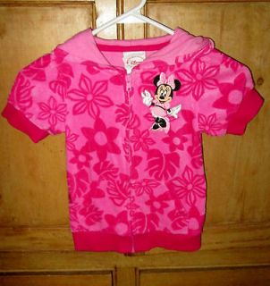 DISNEY MINNIE MOUSE PINK FLEECE COVER UP WITH HOOD   Size 4T  Front 