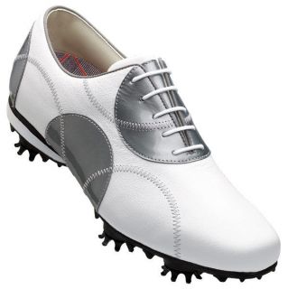 FOOTJOY WOMENS LOPRO DOT GOLF SHOES CLOSEOUT WHITE/SILVER 97075 NEW
