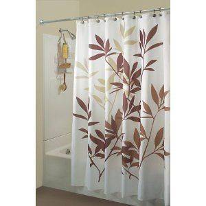 InterDesign Leaves Shower Curtain   72 x 72   Brown   NWT
