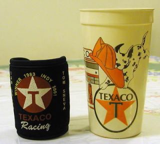Vintage Texaco Original Plastic Dalmatian Cup & 1983 Beer Holder