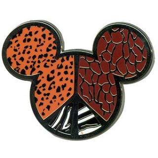 Disney * MICKEY EARS ICON   ANIMAL PRINT PEACE SIGN * Trading Pin