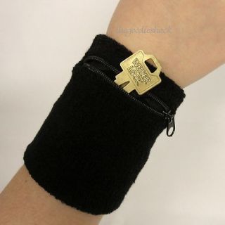   Sweatband Secret Wristband Pocket w/ Zipper Wrist Wallet, Holder NEW