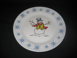 Hausenware Snowman/Snowfl​ake Salad Luncheon Plate   Rene Lindgren