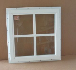 Shed Window 16 x 16 Square White J Channel Mount,