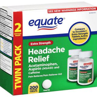   to EXCEDRIN EQUATE Headache Relief Acetaminophen, Aspirin, Caffein