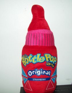   baby bottled pop orignal candy strawberry plush stuffed toy red candy