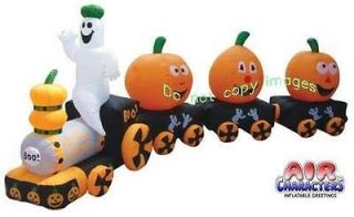 Inflatable 14ft Halloween Pumpkin Train Outdoor Yard Decor